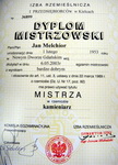 Dyplom Mistrzowski Jan Melchior